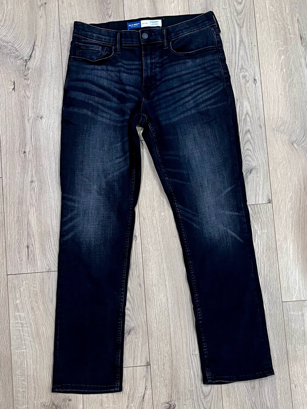 Old Navy Men's 32x32 Dark Wash Straight Jeans - Black